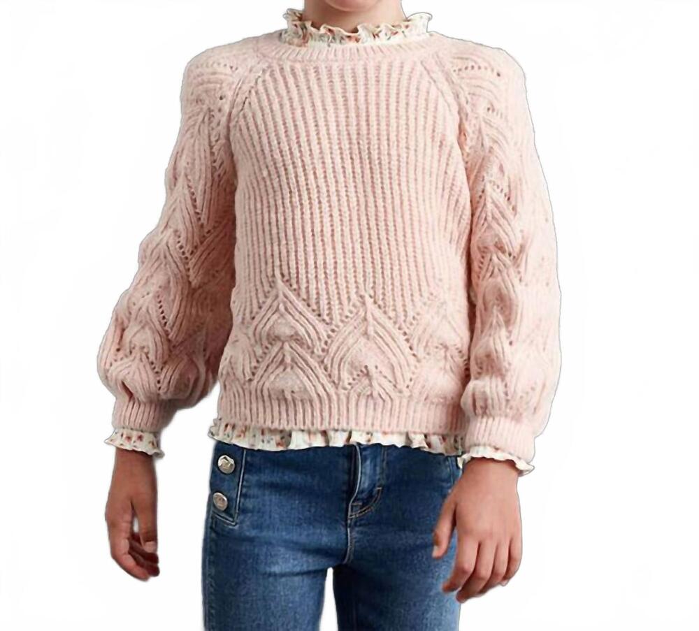 NEW ABEL & LULA openwork sweater in nude